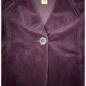 Purple Corduroy Short Blazer Women's Size Large Victorian Romantic Baddie